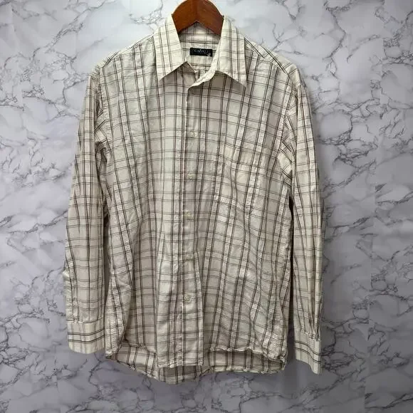 Canali Men’s Casual Shirt sz M Button Down Checkered #G934 - Picture 3 of 11